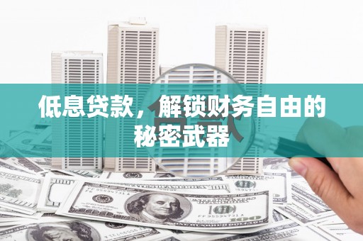 哈尔滨低息贷款，解锁财务自由的秘密武器