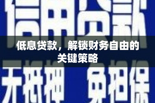 云岩低息贷款，解锁财务自由的关键策略