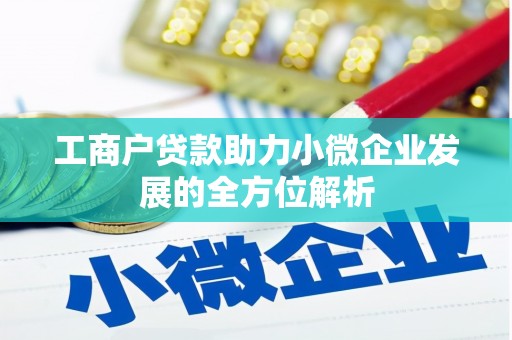 全南工商户贷款助力小微企业发展的全方位解析