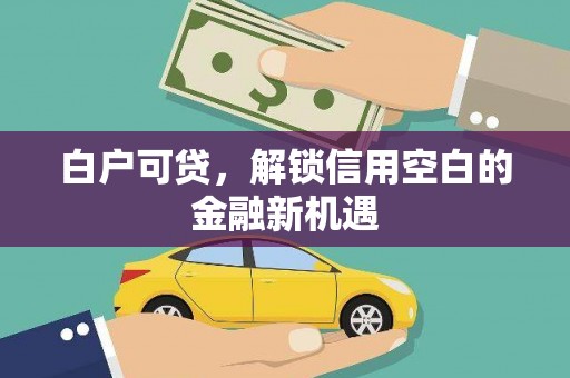 遂昌白户可贷，解锁信用空白的金融新机遇