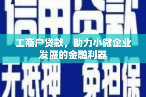 柯坪工商户贷款，助力小微企业发展的金融利器