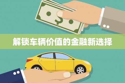 冕宁解锁车辆价值的金融新选择